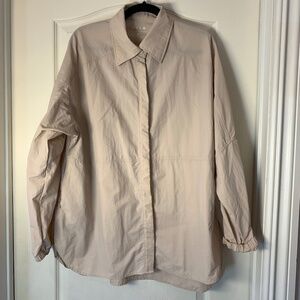 WILO Melbourne Overshirt Jacket Cream Nylon Snap Shirt Jacket Women M